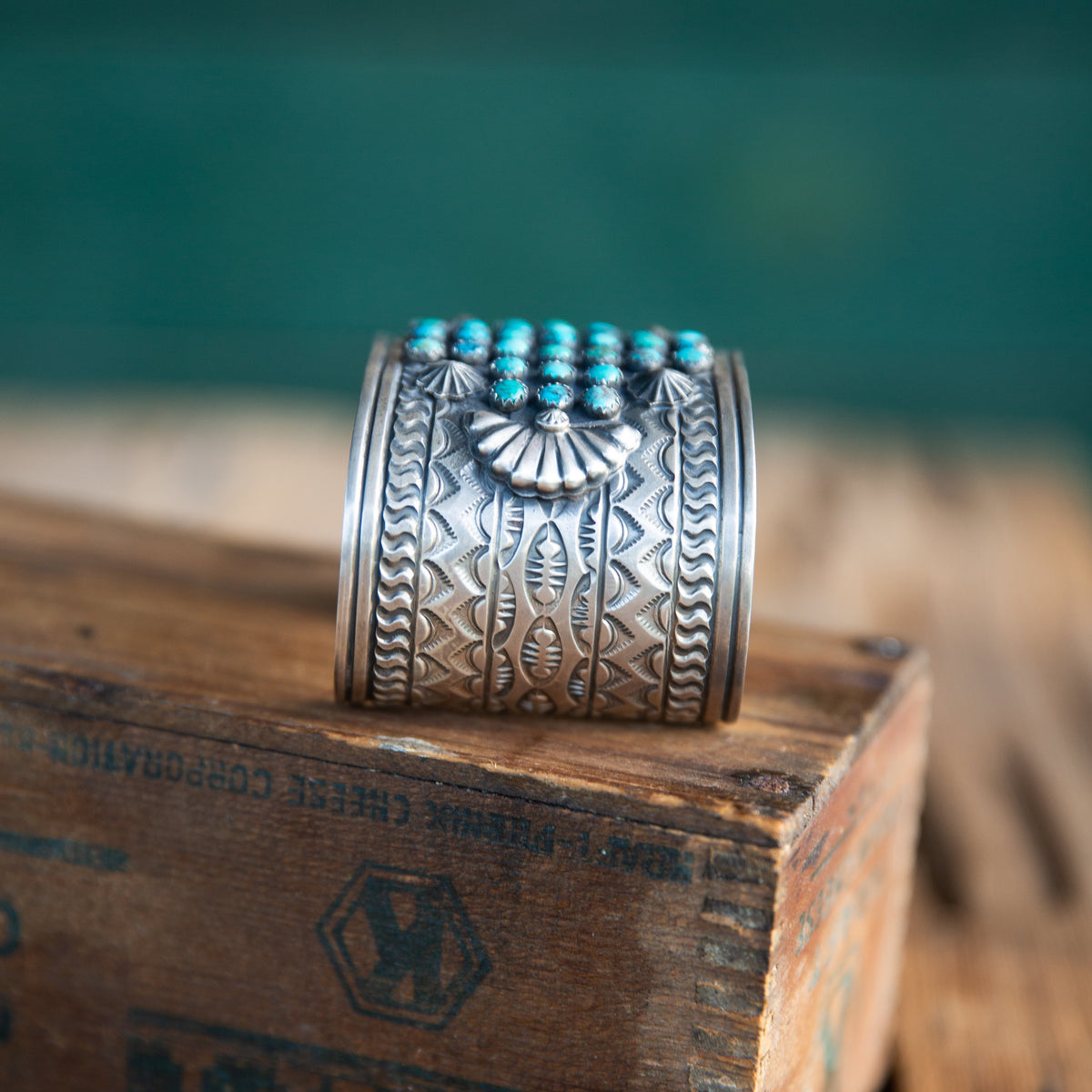 The Talon | Mixed Arizona Turquoise Cross Cuff by Tillie John