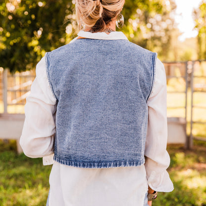 The Hollywood | Beaded Denim Horseshoe Vest