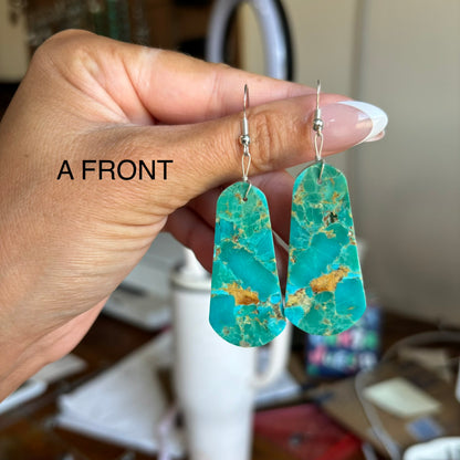 The Toma's | Turquoise Slab Earrings FLAWED