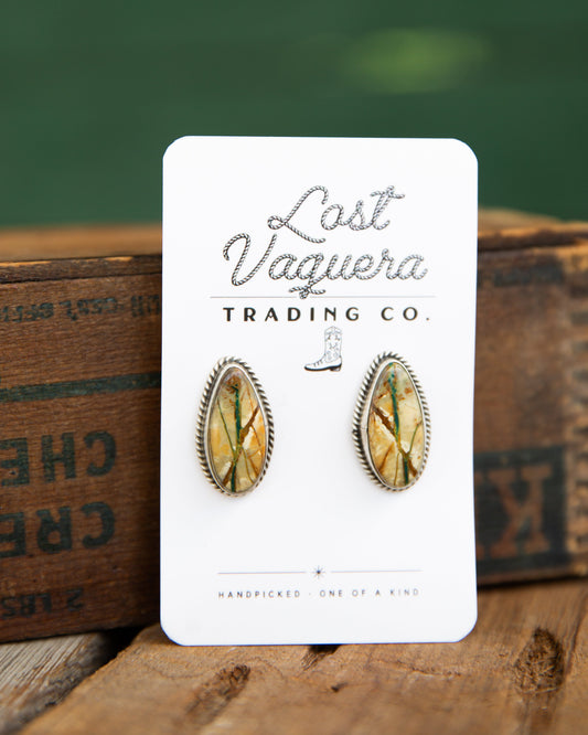 The Galliano's | Royston Ribbon Stud Earrings by Chassity Belone