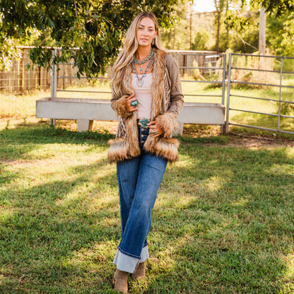 The Derinda | Aztec Fur Cardigan by Tasha Polizzi