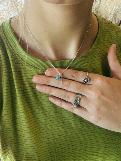 The Faith | Handmade Cross & Turquoise Necklace PREORDER