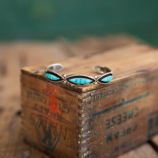 The Alpine | Vintage Turquoise Inlay Cuff