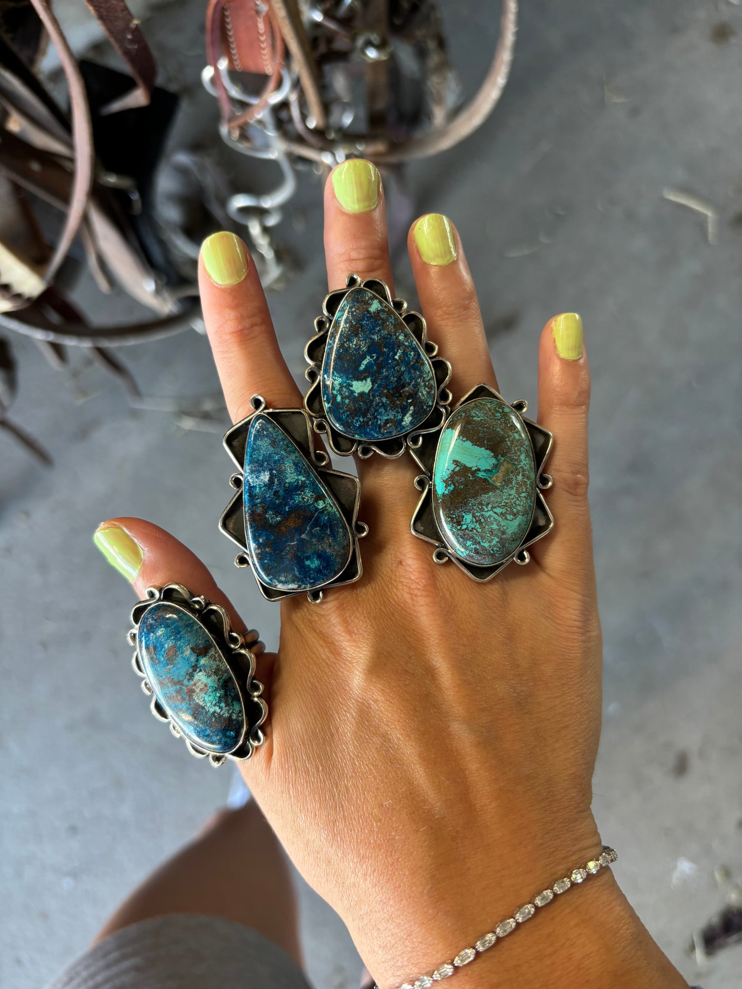 Chimney Butte’s Daughter Large Turquoise Rings SIZE 6.5