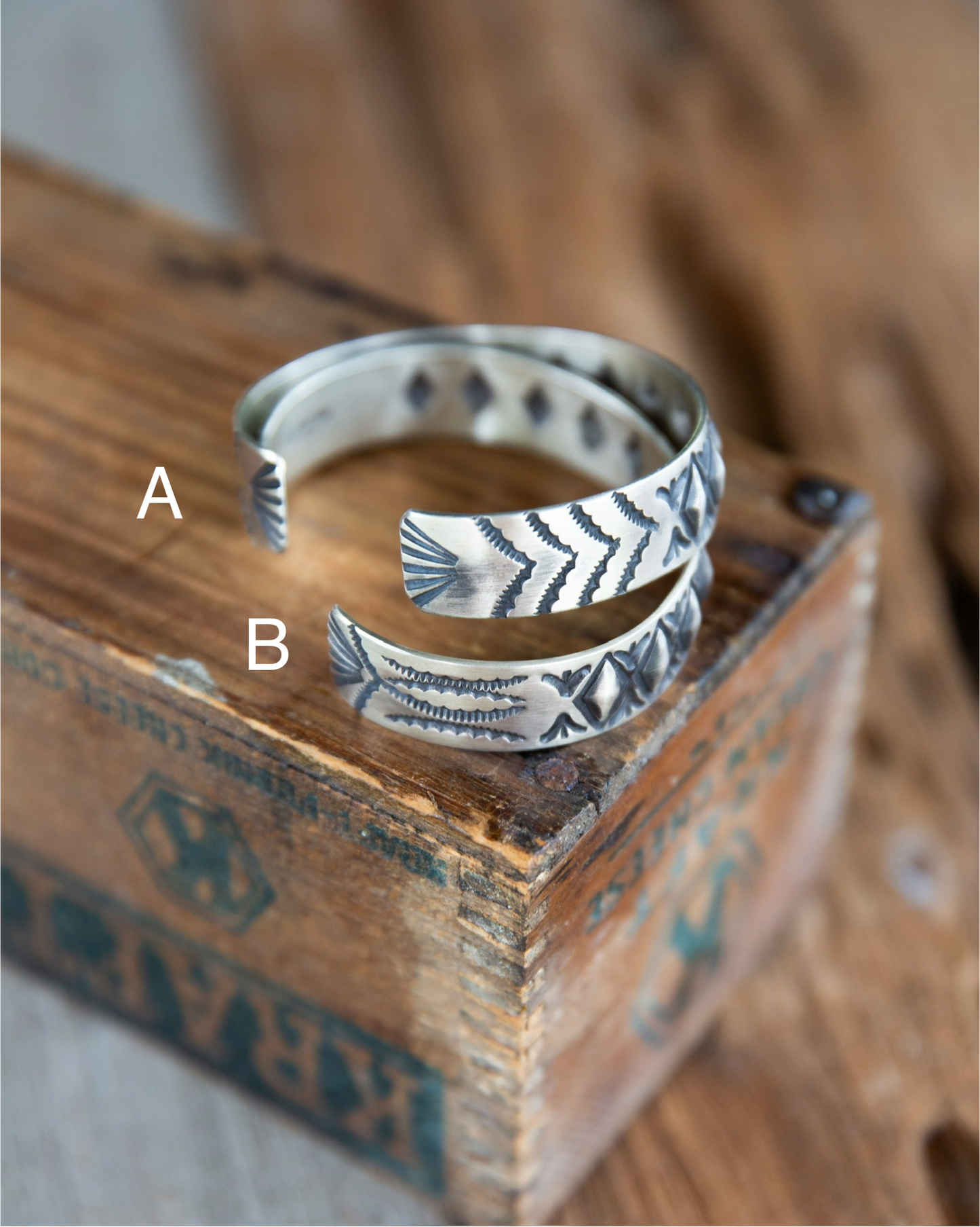 The Perrin | Stamped Silver Cuffs by Joe Tahe