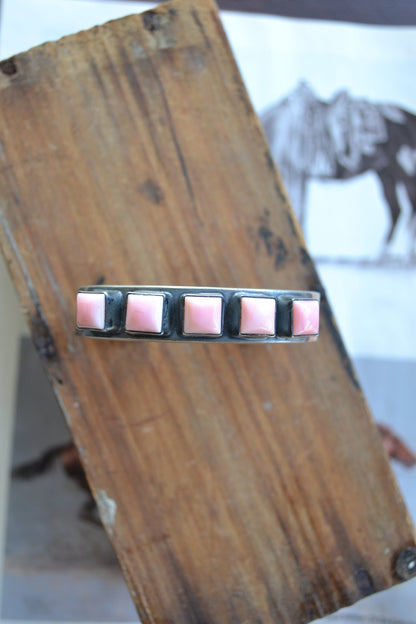 The Sumner 5 Stone Pink Conch Cuff