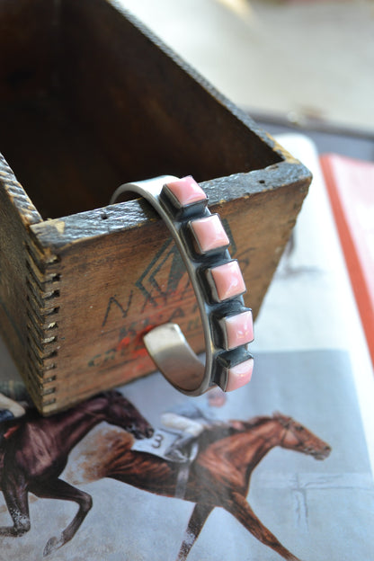The Sumner 5 Stone Pink Conch Cuff