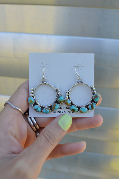 The Seneca Hoops in Turquoise