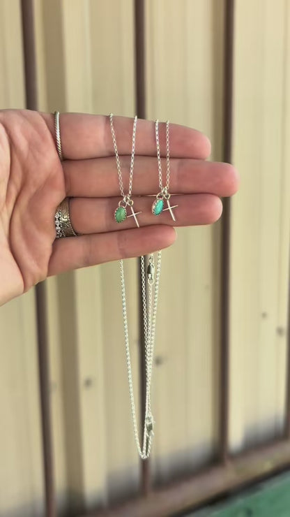 The Faith | Handmade Cross & Turquoise Necklace PREORDER