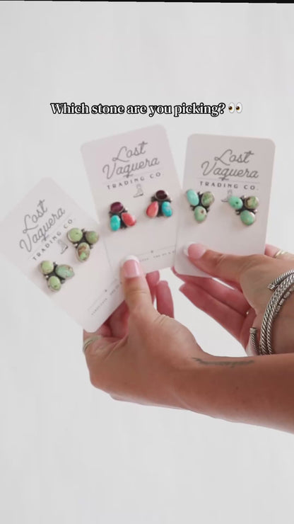 The Yukon's | Multi Stone Cluster Stud Earrings by Sharon Francisco